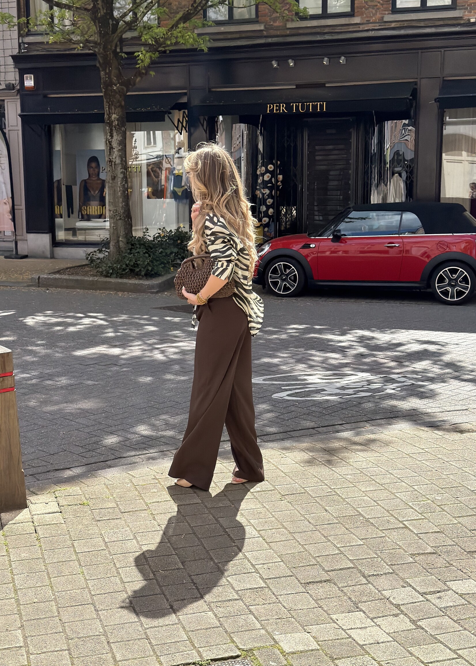 Sam wide leg trousers - Brown