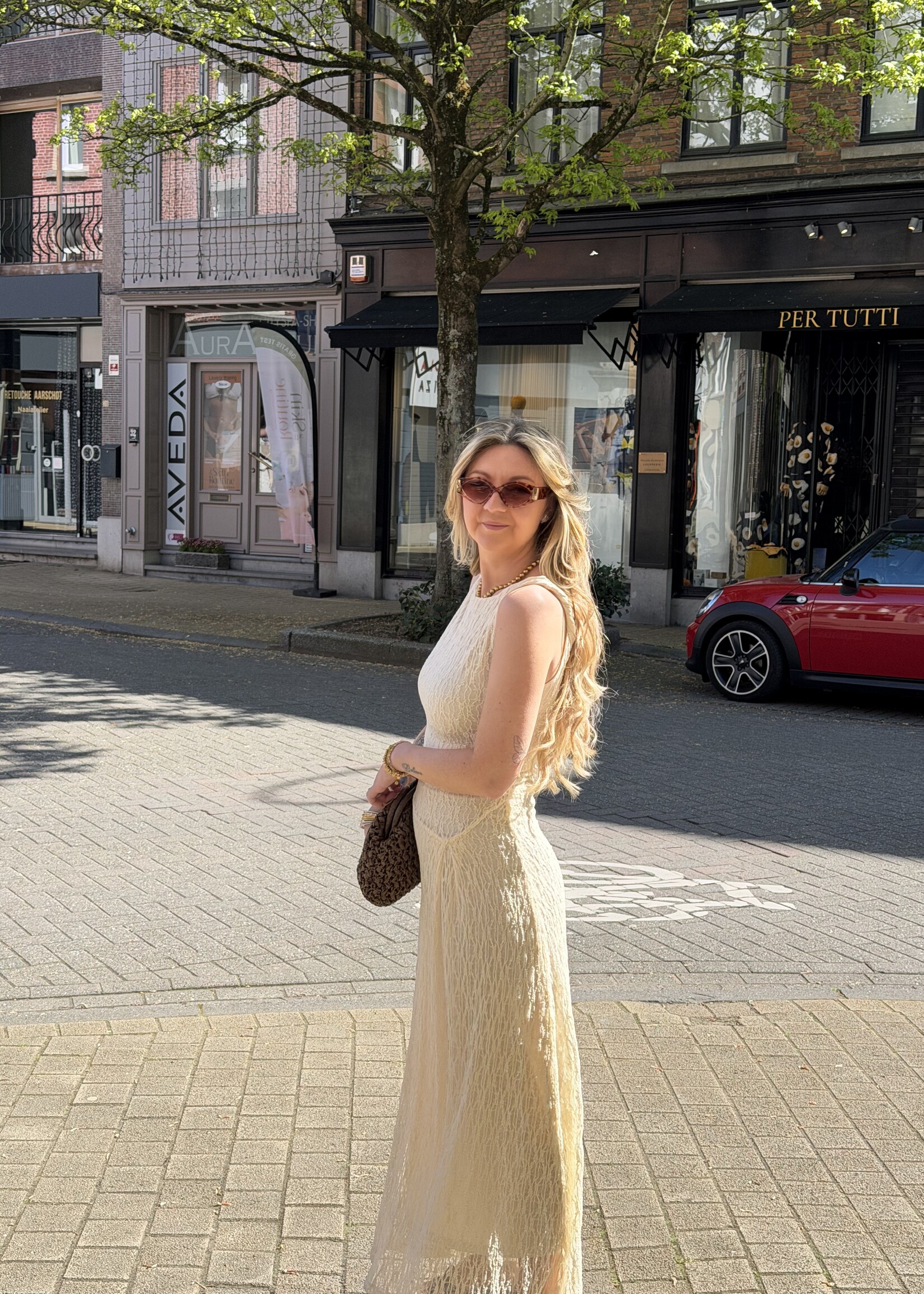 Ciara lace dress - Cream