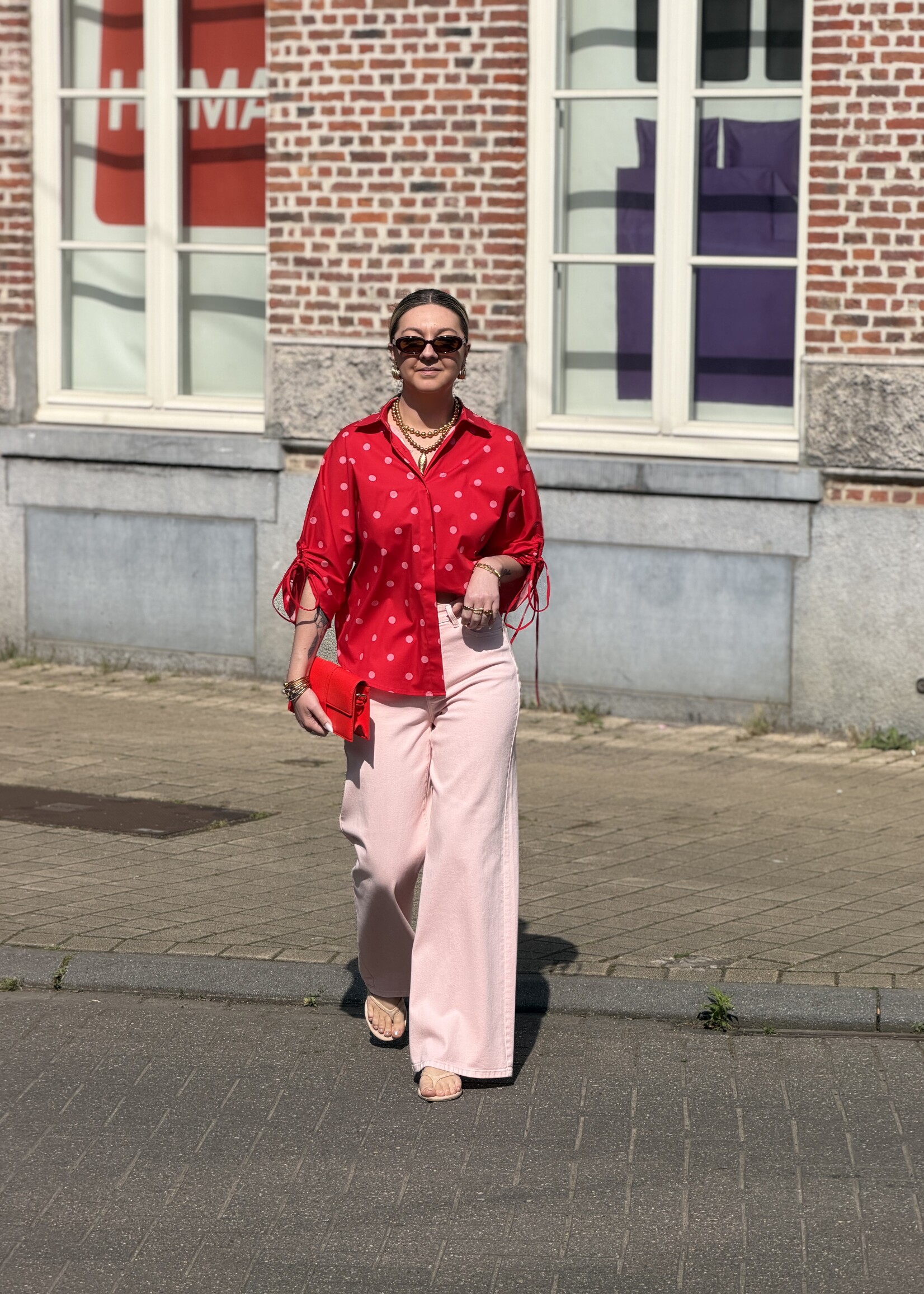 Piena wide leg jeans - Pink