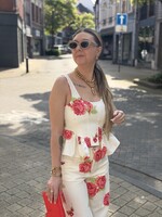 Rossa flower top - White/Red