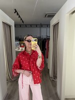 Camila polka dot blouse - Red/Pink TU