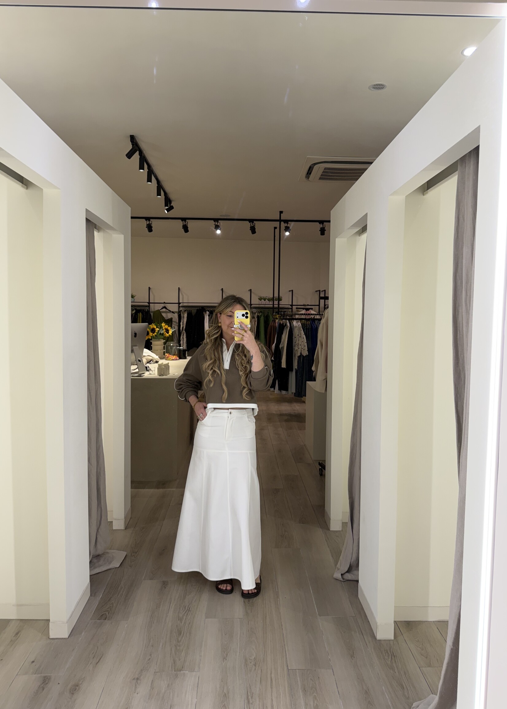 Cassandra  denim skirt - White
