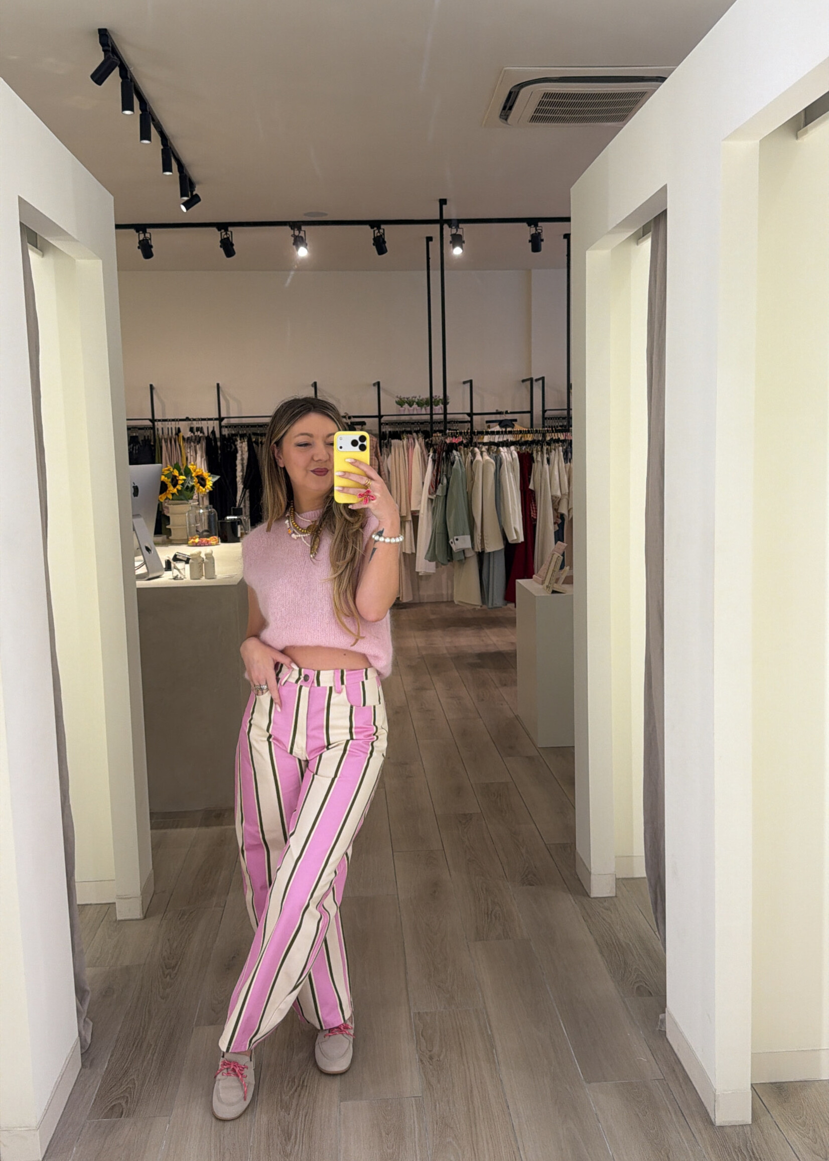 Sophia stripe trousers - Pink