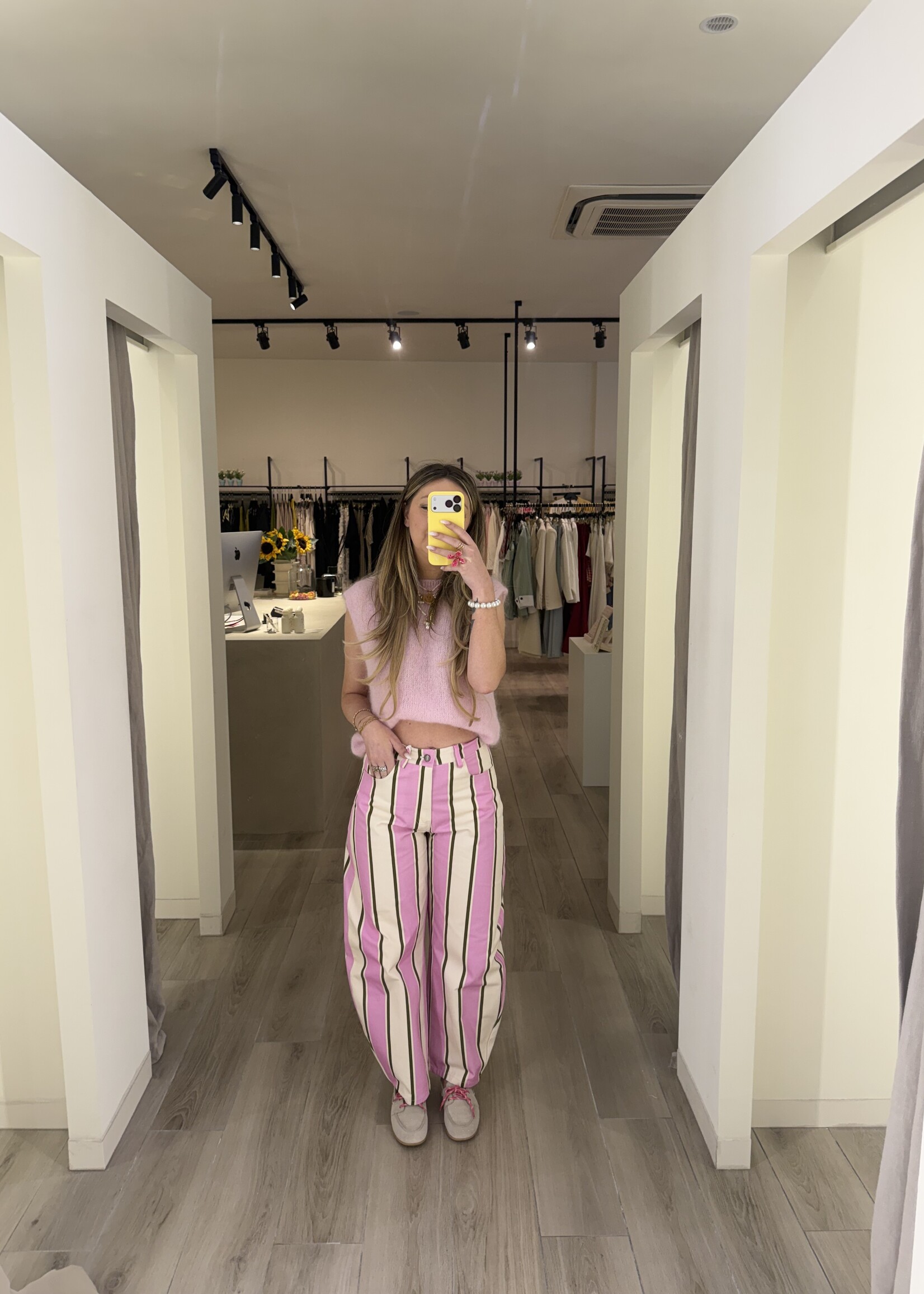 Sophia stripe trousers - Pink