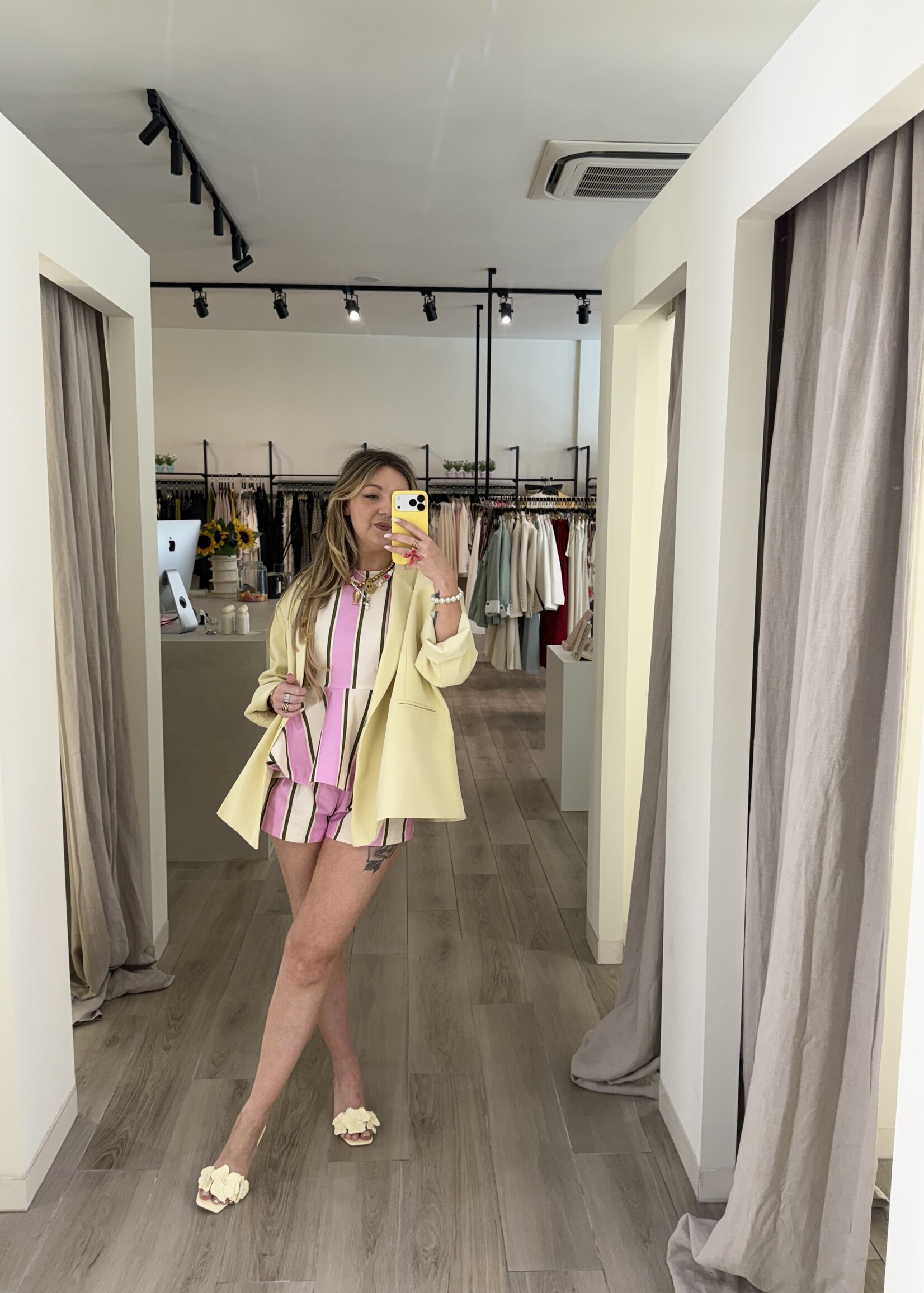 Sophia stripe short - Pink