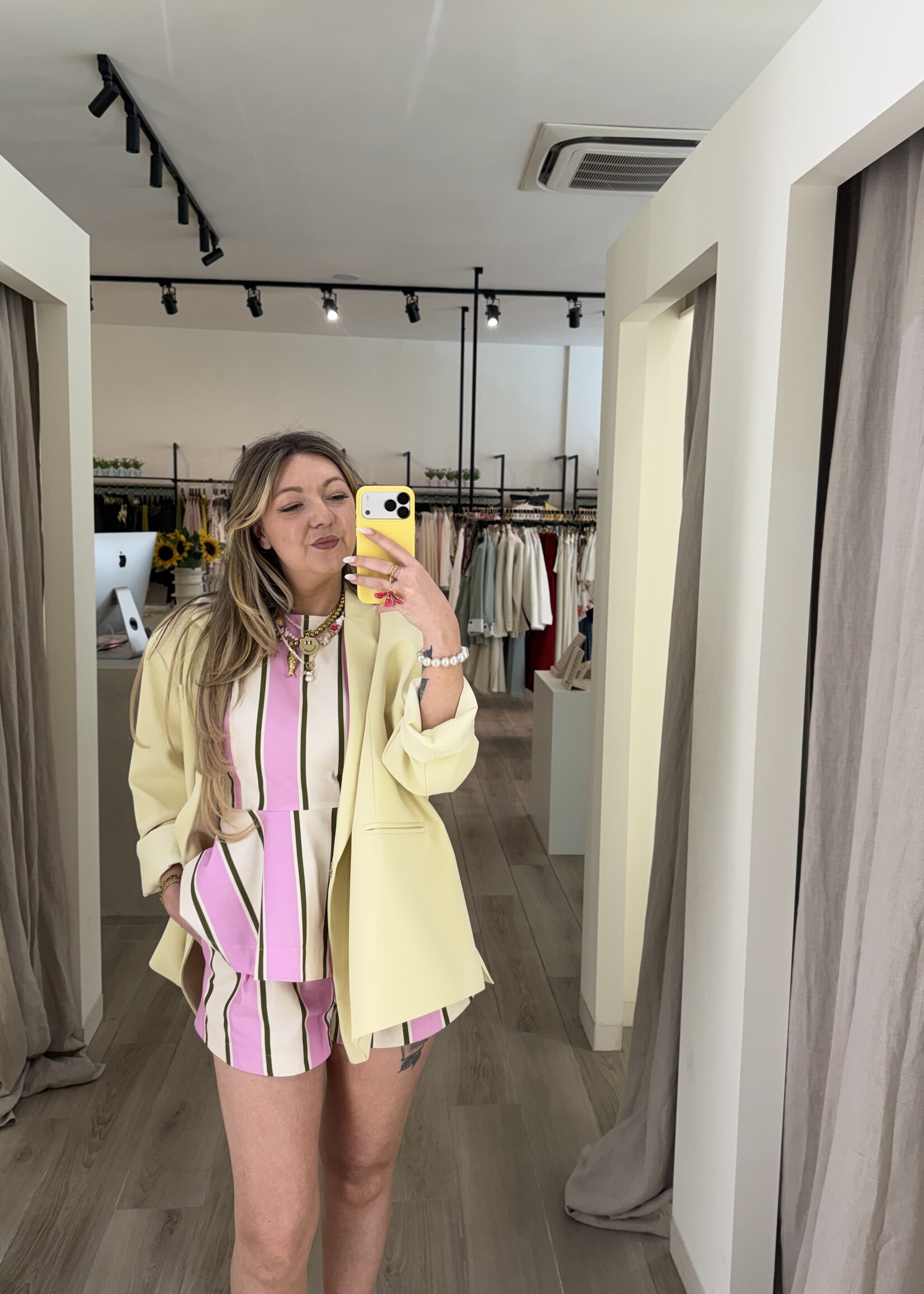 Sophia stripe short - Pink