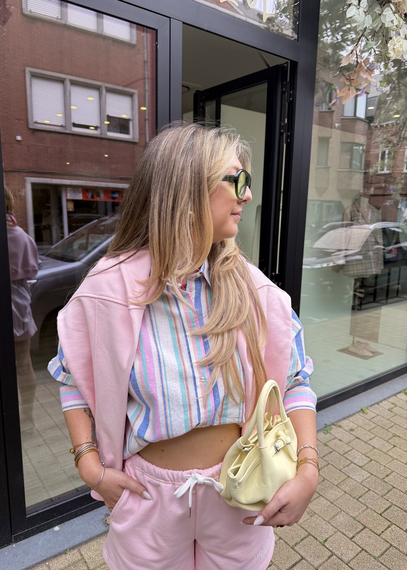 Zaya oversized blouse met strepen - Multikleur