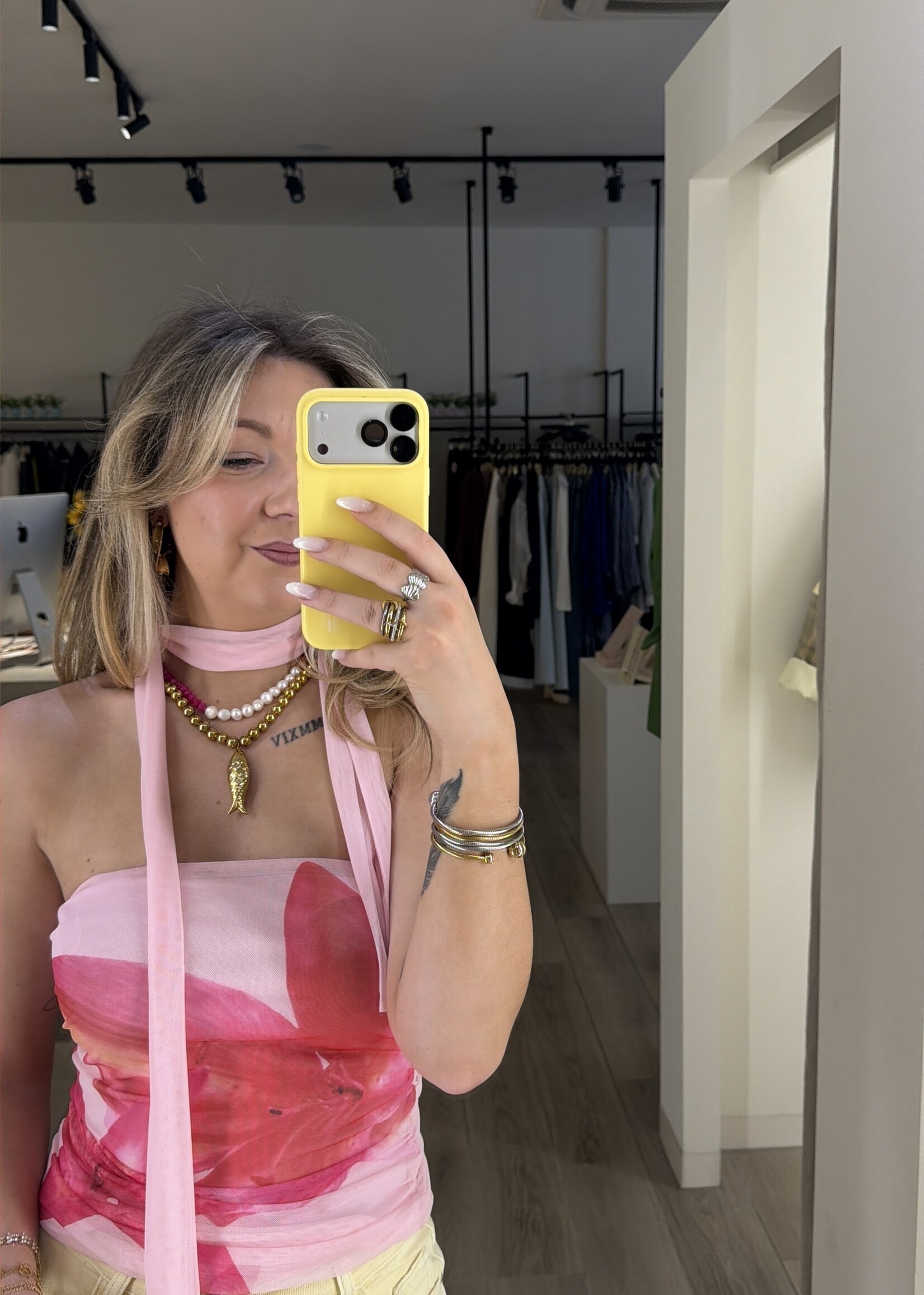Orchid mesh  top - Pink