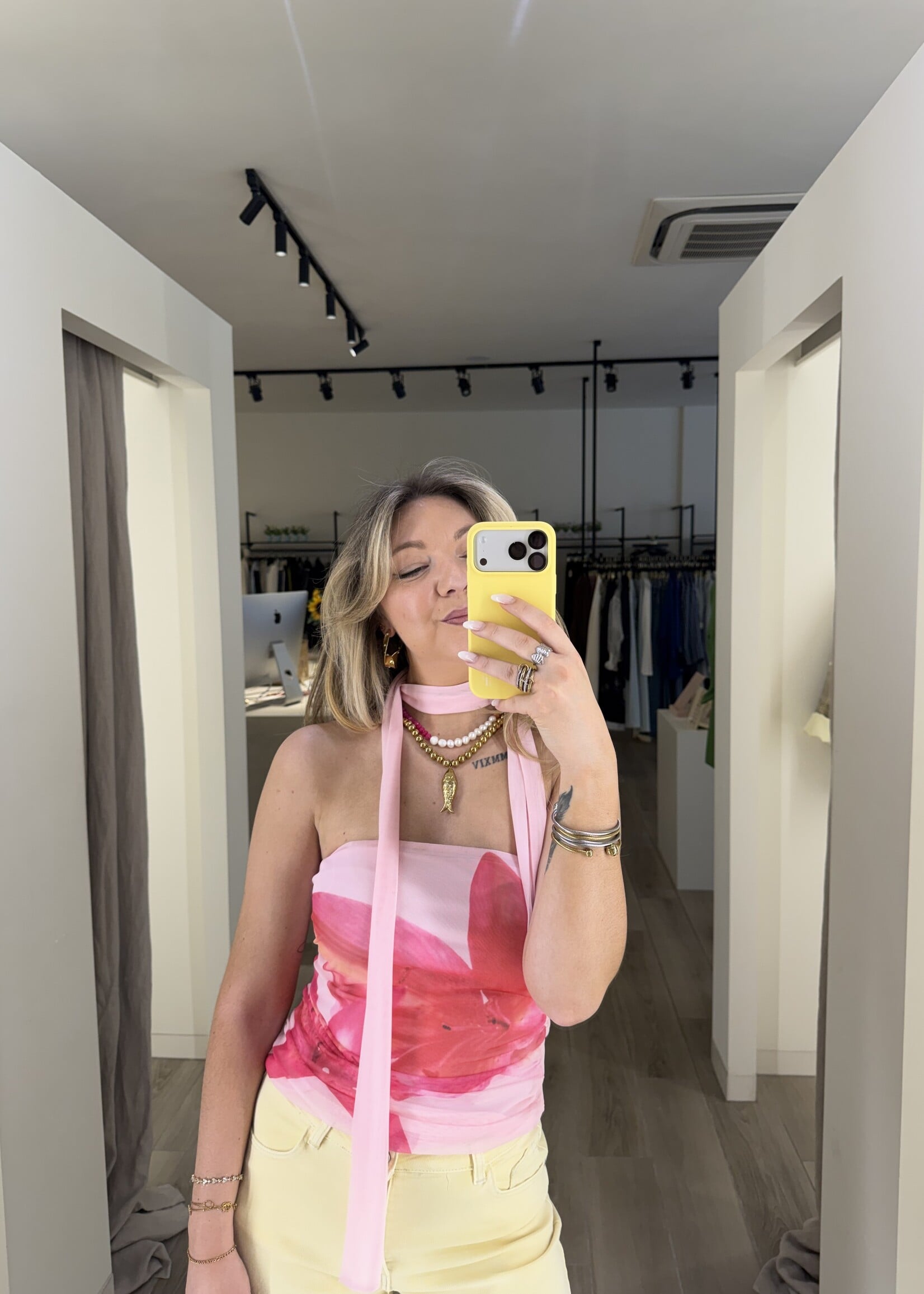 Orchid mesh  top - Pink