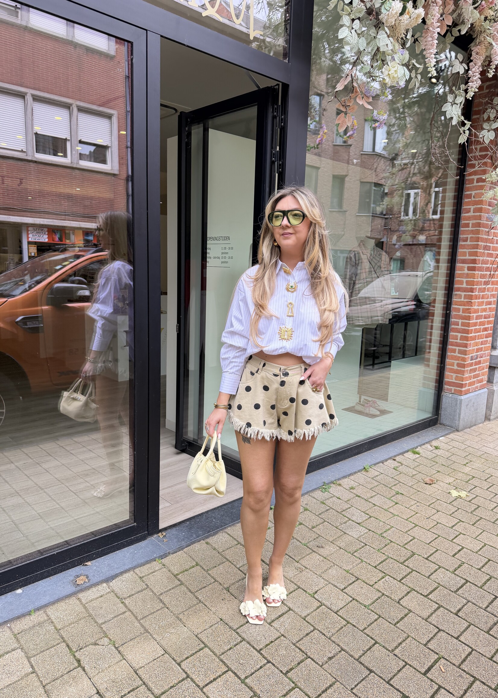 Maeve polka dot short - Beige