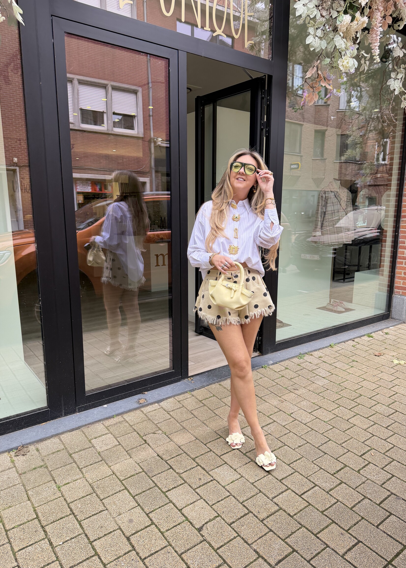 Maeve polka dot short - Beige