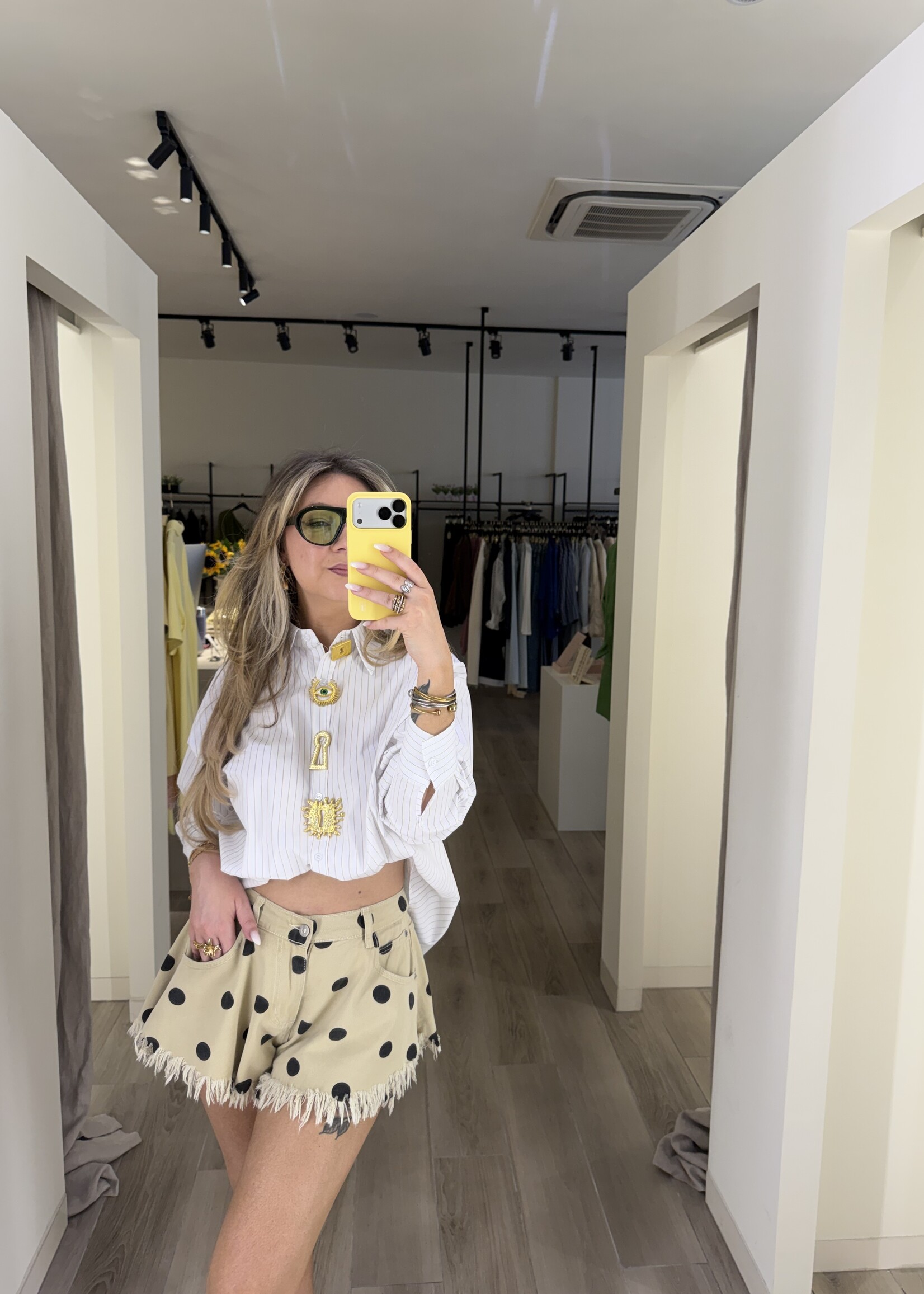 Maeve polka dot short - Beige