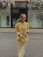 Yasmin oversized signature check blazer - Yellow / Light Yellow TU