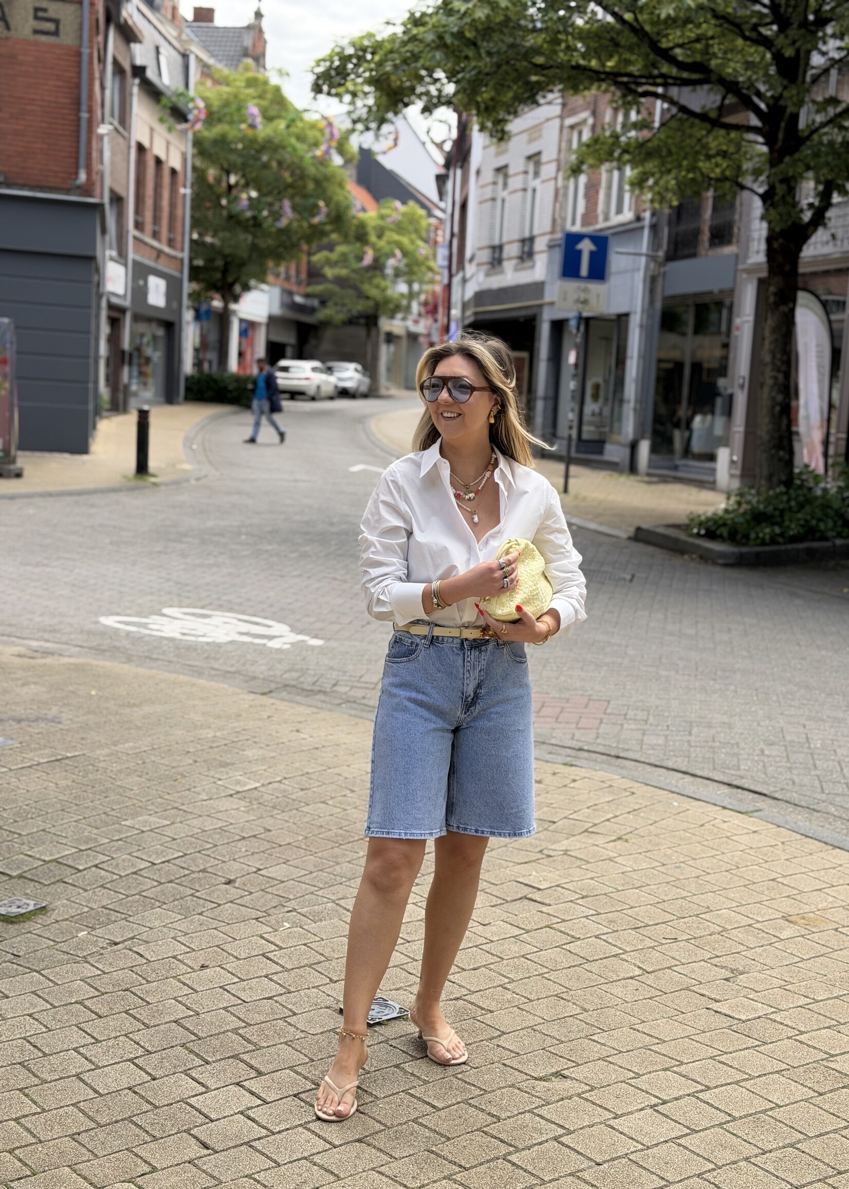 Denim jort  - Light blue