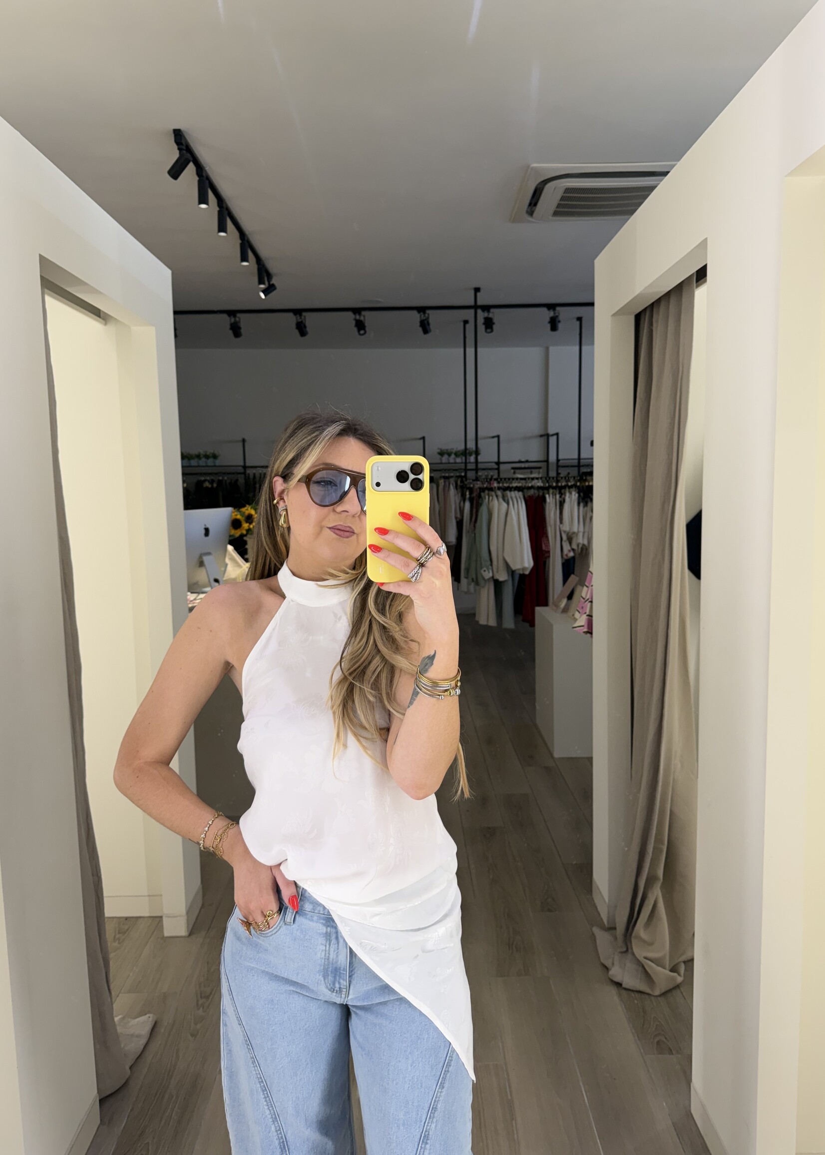 Flora flower top - White
