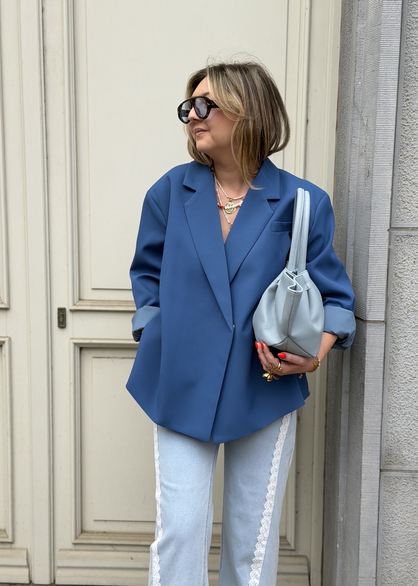 Yasmin oversized blazer - Denim blue TU