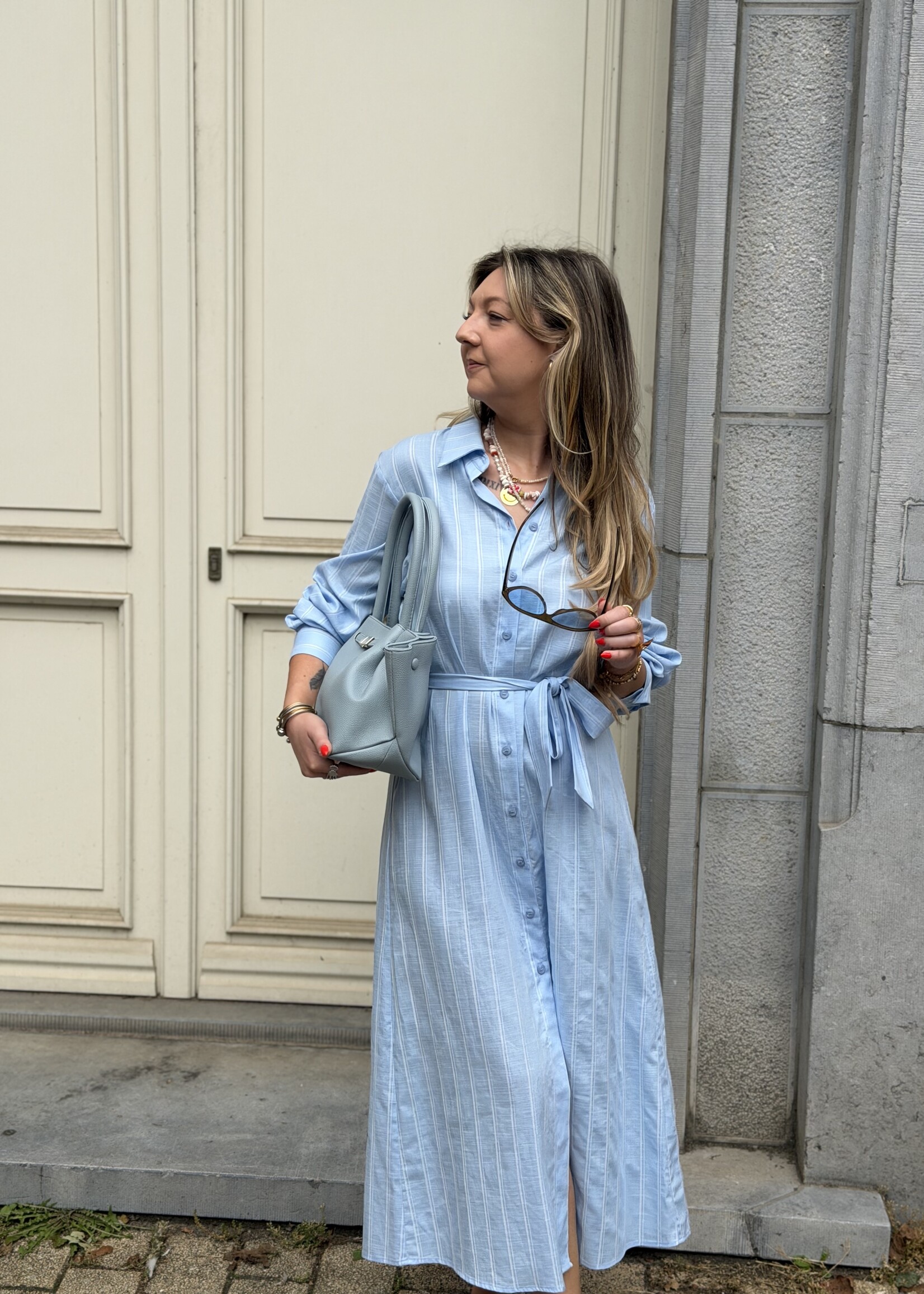 Elest stripe dress - Light blue