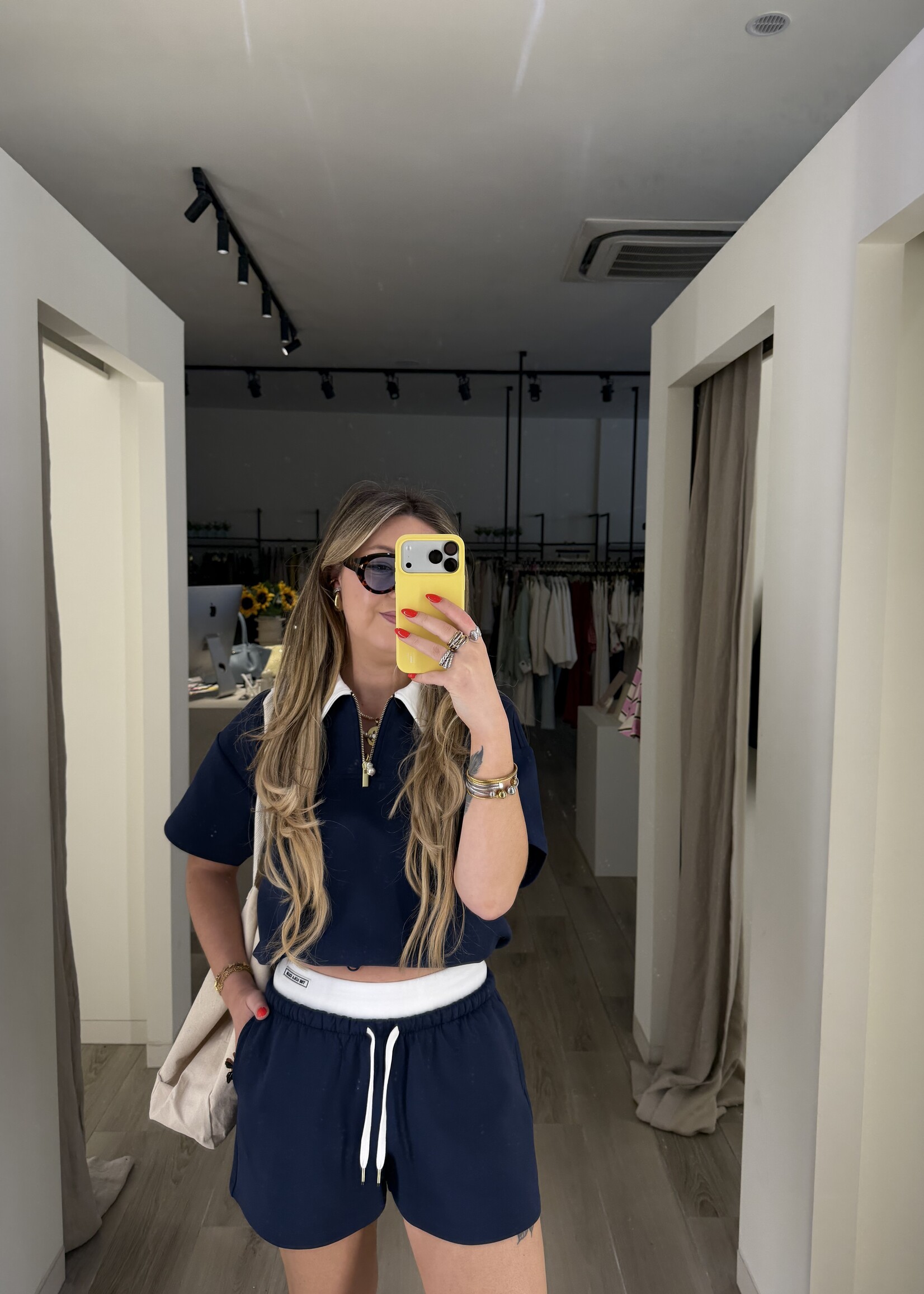 Millie Polo Tee - Navy