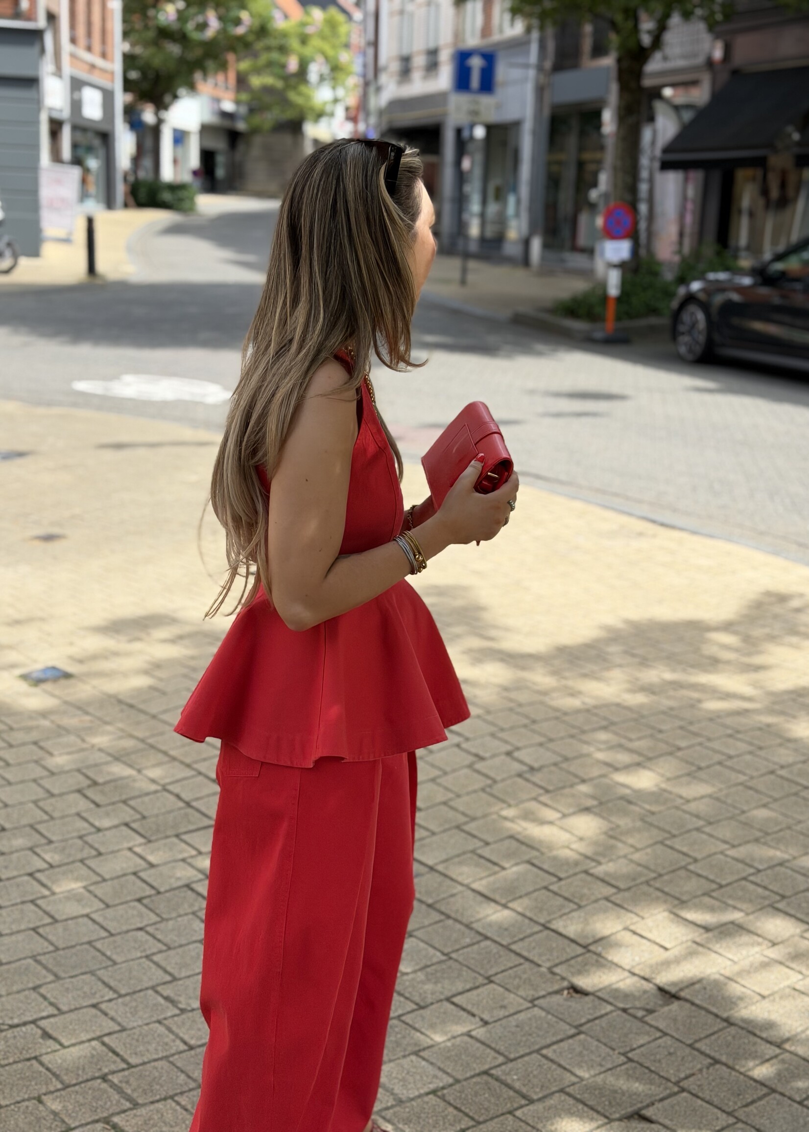 Yulia balloon jeans - Red