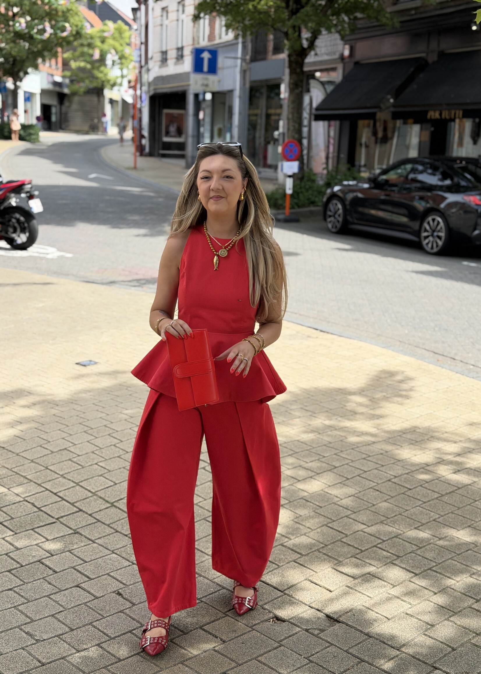 Yulia balloon jeans - Red
