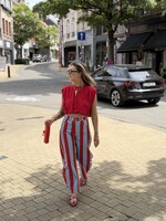 Saar stripe trousers - Red/Blue