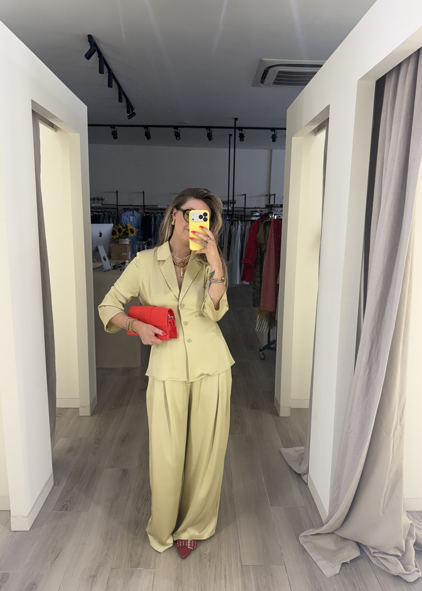 Wendy flowy trousers - Lime green