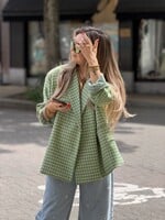 Jasmin oversized signature check blazer - Green/White  TU