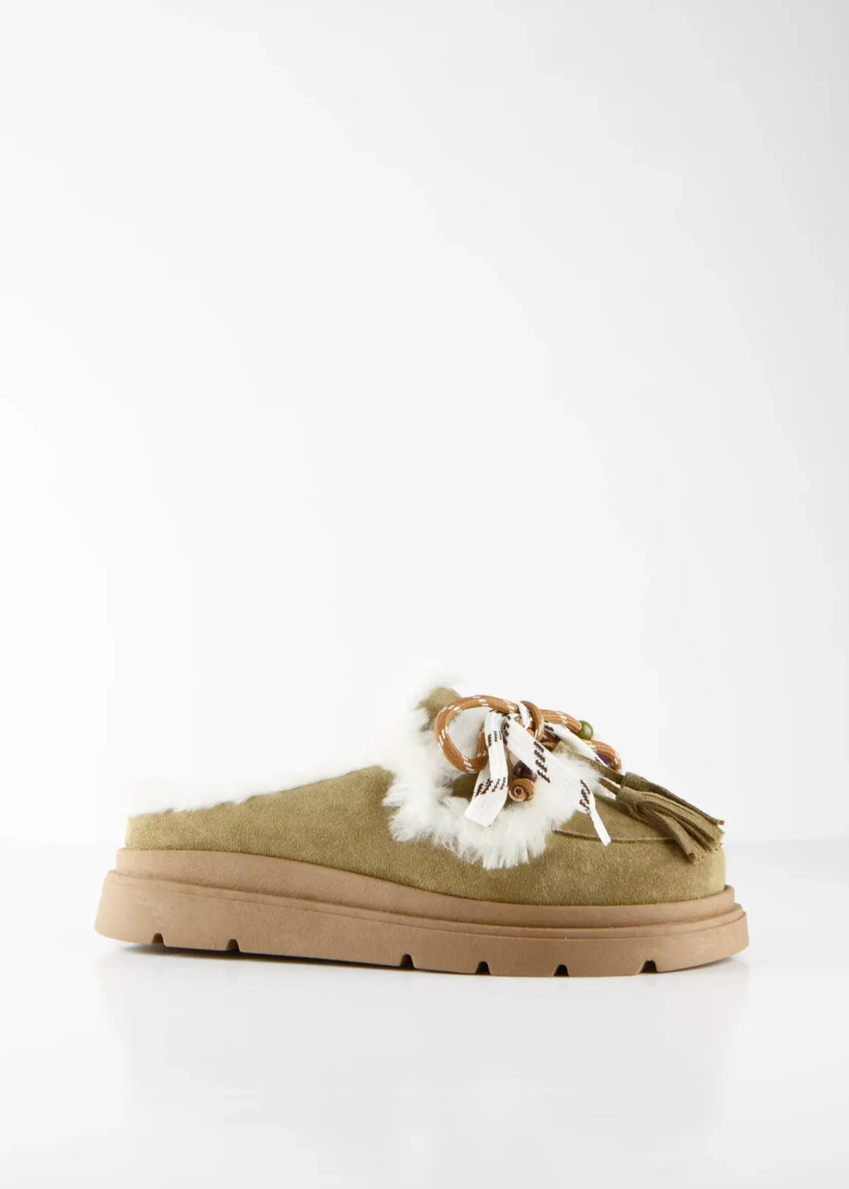 NOVA suede - Instappers | Olive / Off white