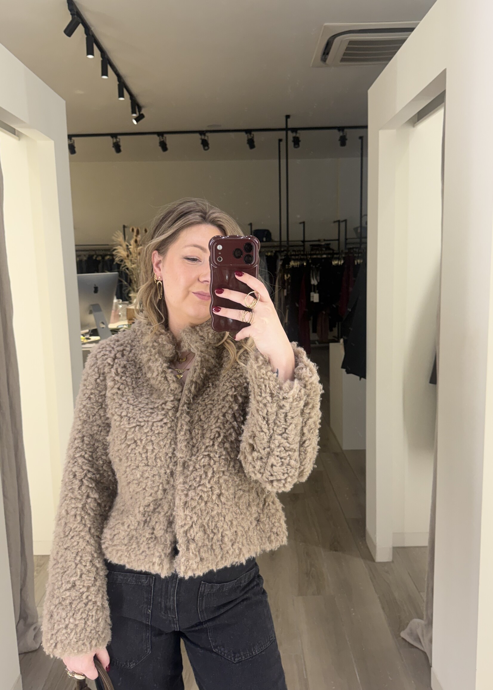 BY Arinie teddy jacket - Beige