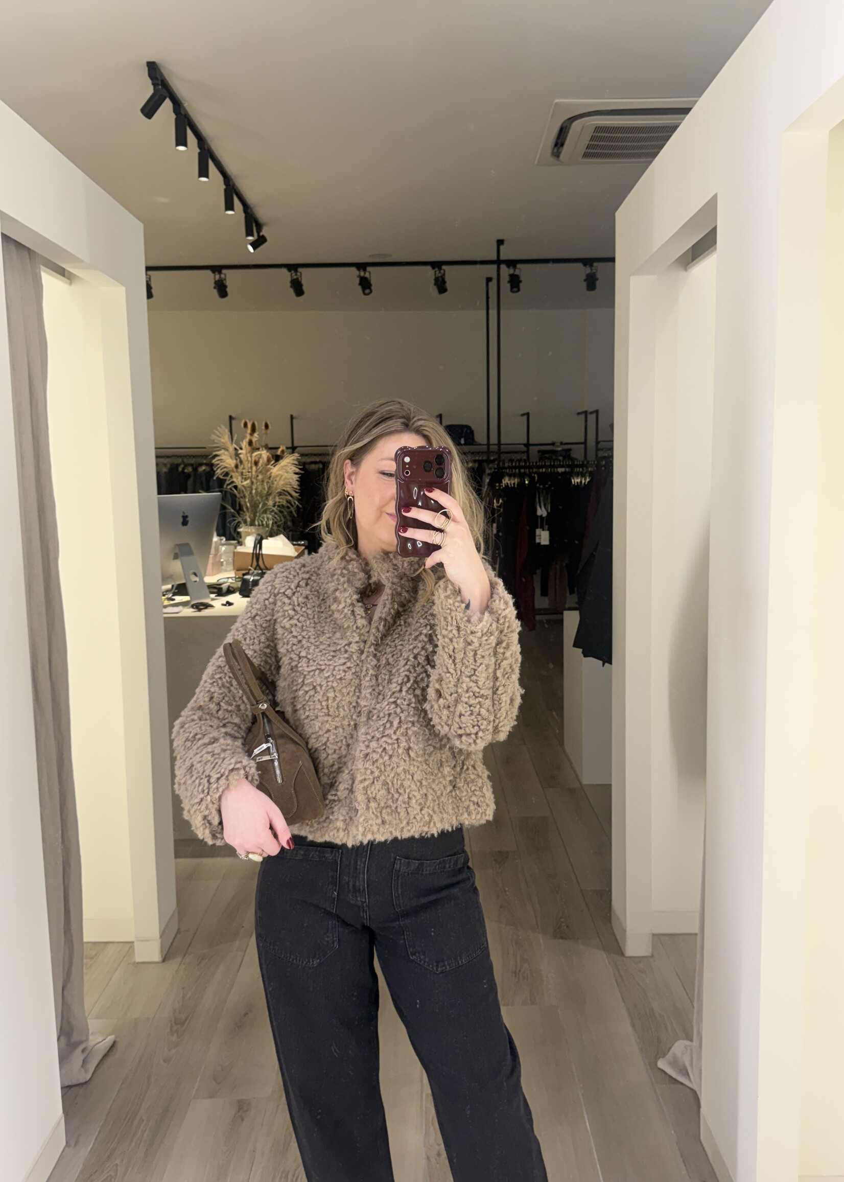BY Arinie teddy jacket - Beige