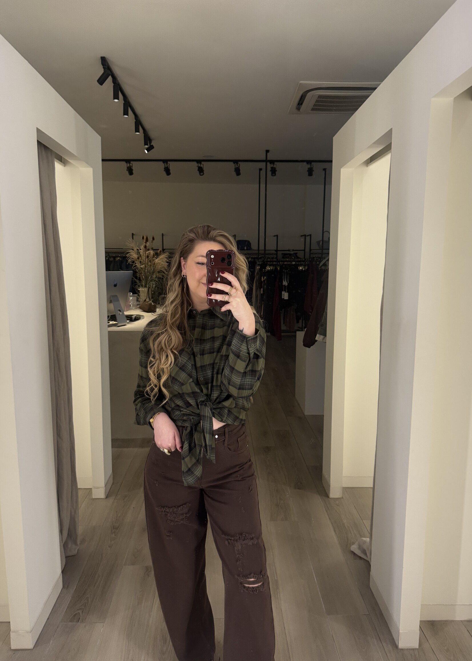 Kristien shirt - Green check