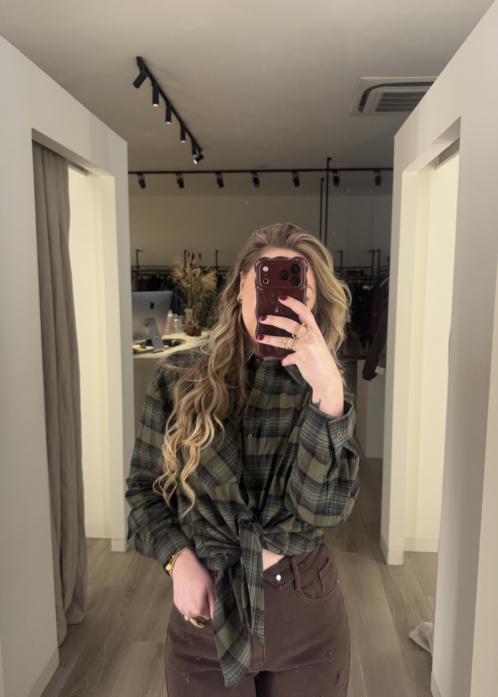 Kristien shirt - Green check