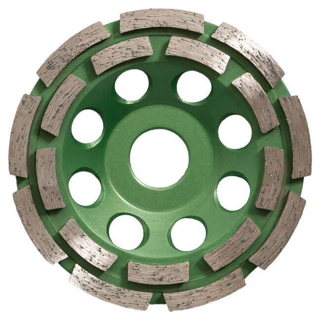 Pristis Diamant komschijf-115/22,2mm Pristis komschijf 2 rij segm. metallic groen(9+9)