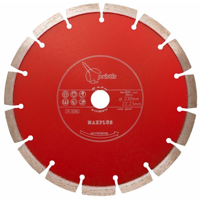 Pristis Diamantzaag-230/22,2mm Pristis Maxplus universeel rood