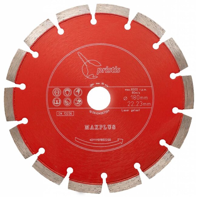 Pristis Diamantzaag-180/22,2mm Pristis Maxplus universeel rood