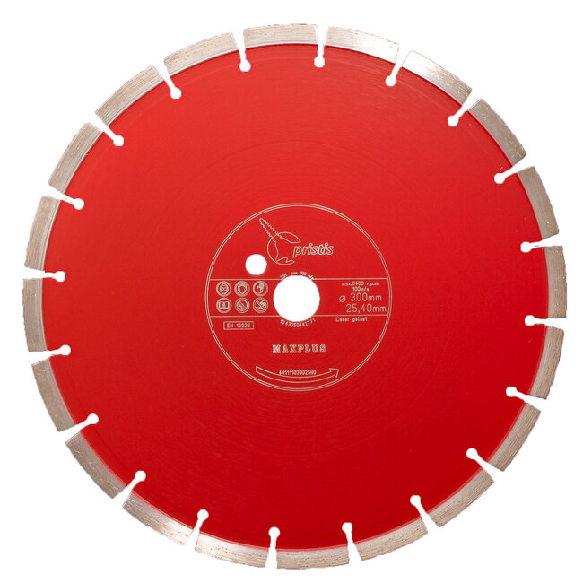 Pristis Diamantzaag-300/25,4mm Pristis Maxplus universeel rood tafelzaag