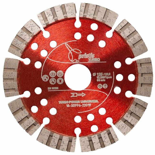 Pristis 125/22,2mm Pristis Turbo-Power universeel rood