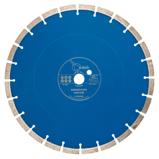 Pristis Diamantzaag-350/25,4mm Pristis Redstone Beton li-blauw