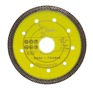 Pristis 115/22,2mm x 1,4mm Gres-Turbo keramiek/graniet  geel