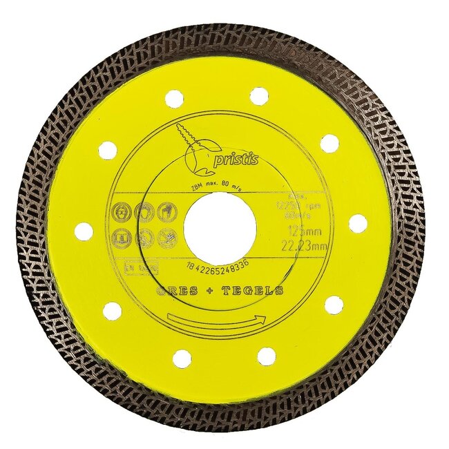 Pristis 125/22,2 x1,4mm Gres-Turbo keramiek/graniet  geel