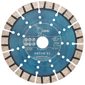 Pristis 150/22,2mm Pristis Beton F1 turbo segment metallic blauw