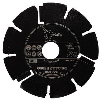 Pristis 125/22,2x2,4mm Pristis Cementvoegenzaag zwart