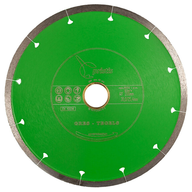 Pristis Diamantzaag-200/30,0/25,4mm x 1,6mm Gres-Joint-Segm. keramiek tegels groen