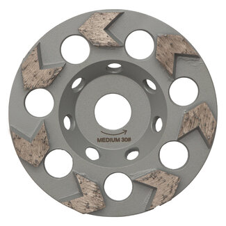 Pristis 125/22,2mm Pristis komschijf Puntsegment Grijs