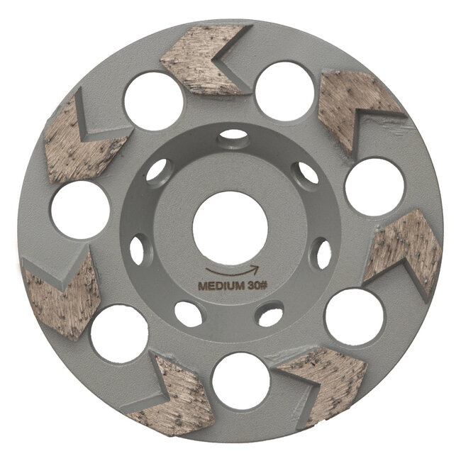 Pristis 125/22,2mm Pristis komschijf Puntsegment Grijs