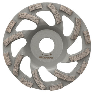 Pristis 125/22,2mm Pristis komschijf Fan Cup segment grijs