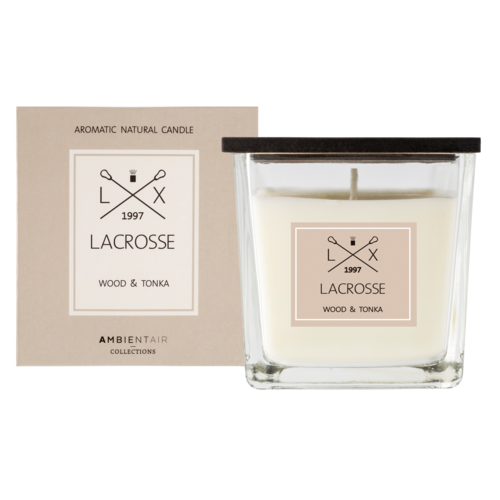 Lacrosse scented candle WOOD&TONKA 8X8