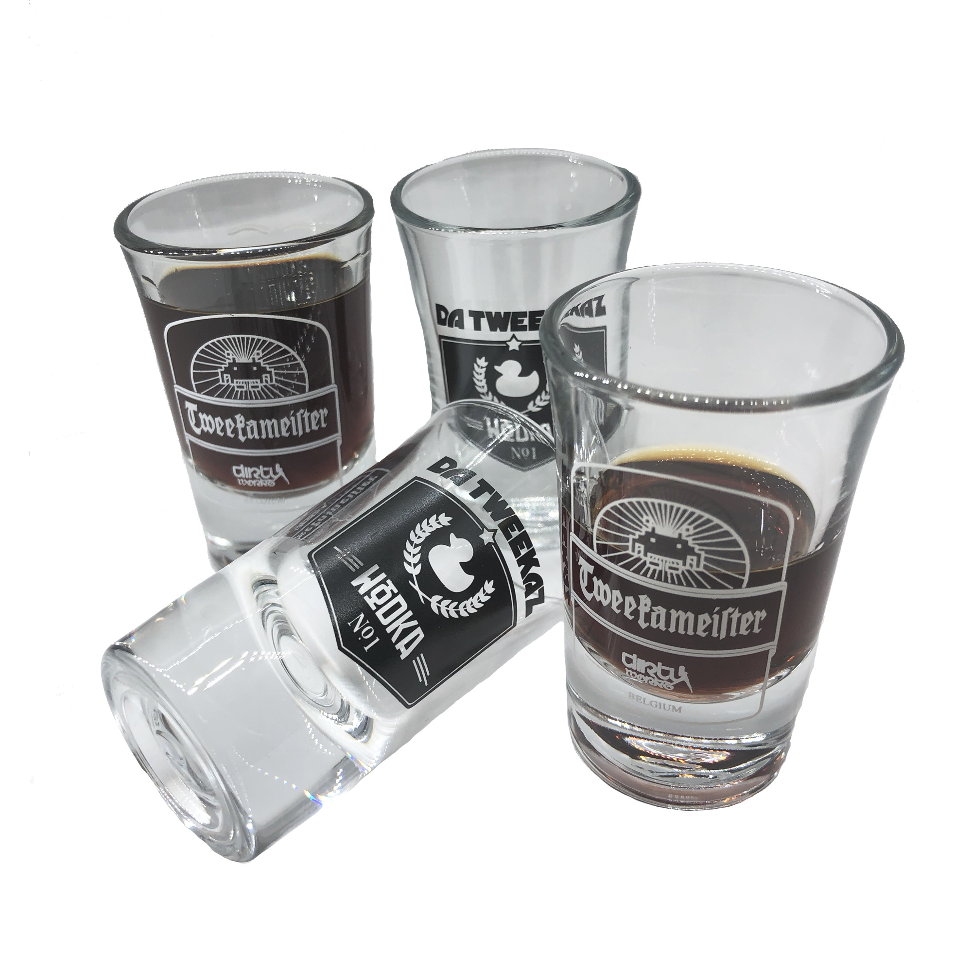 4x Wodka/Tweekameister Shotglasses