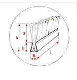 SIT Abstreifbürstenleiste L = 1000 mm x 8 mm, H80mm (Nylon/Stahl 0,30mm)