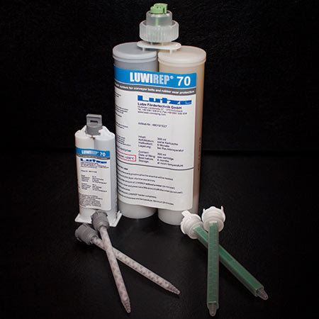 2-component repair material for conveyor belts and industrial rubber